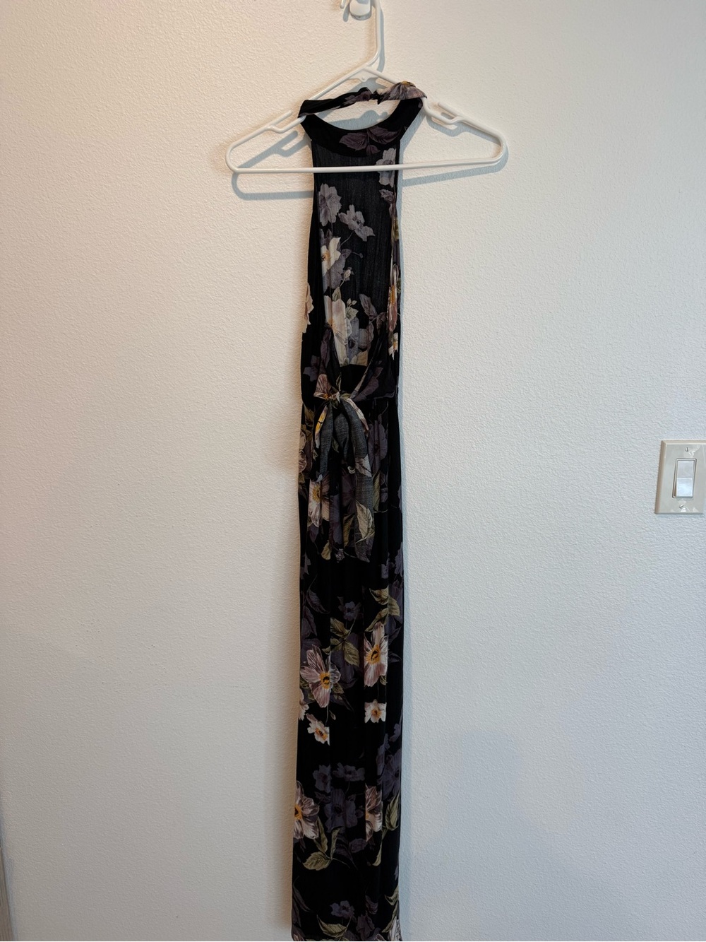 Astr Black Floral Halter Maxi Dress